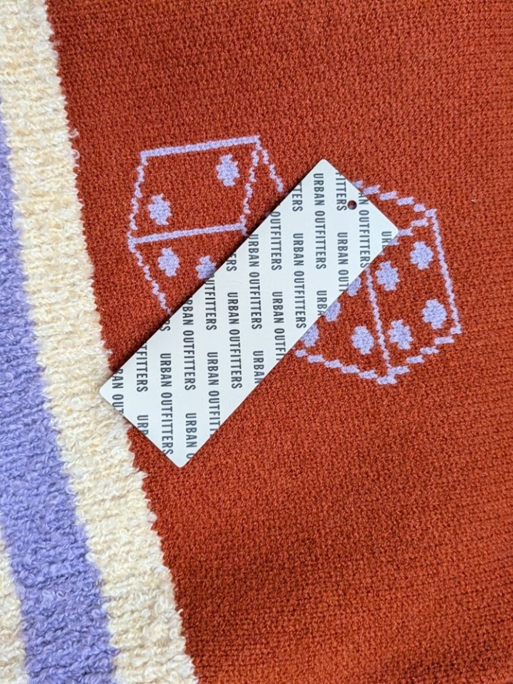 Urban Outfitters Dice Sweater Vest Medium Rust Lavender Y2K - Picture 8 of 12